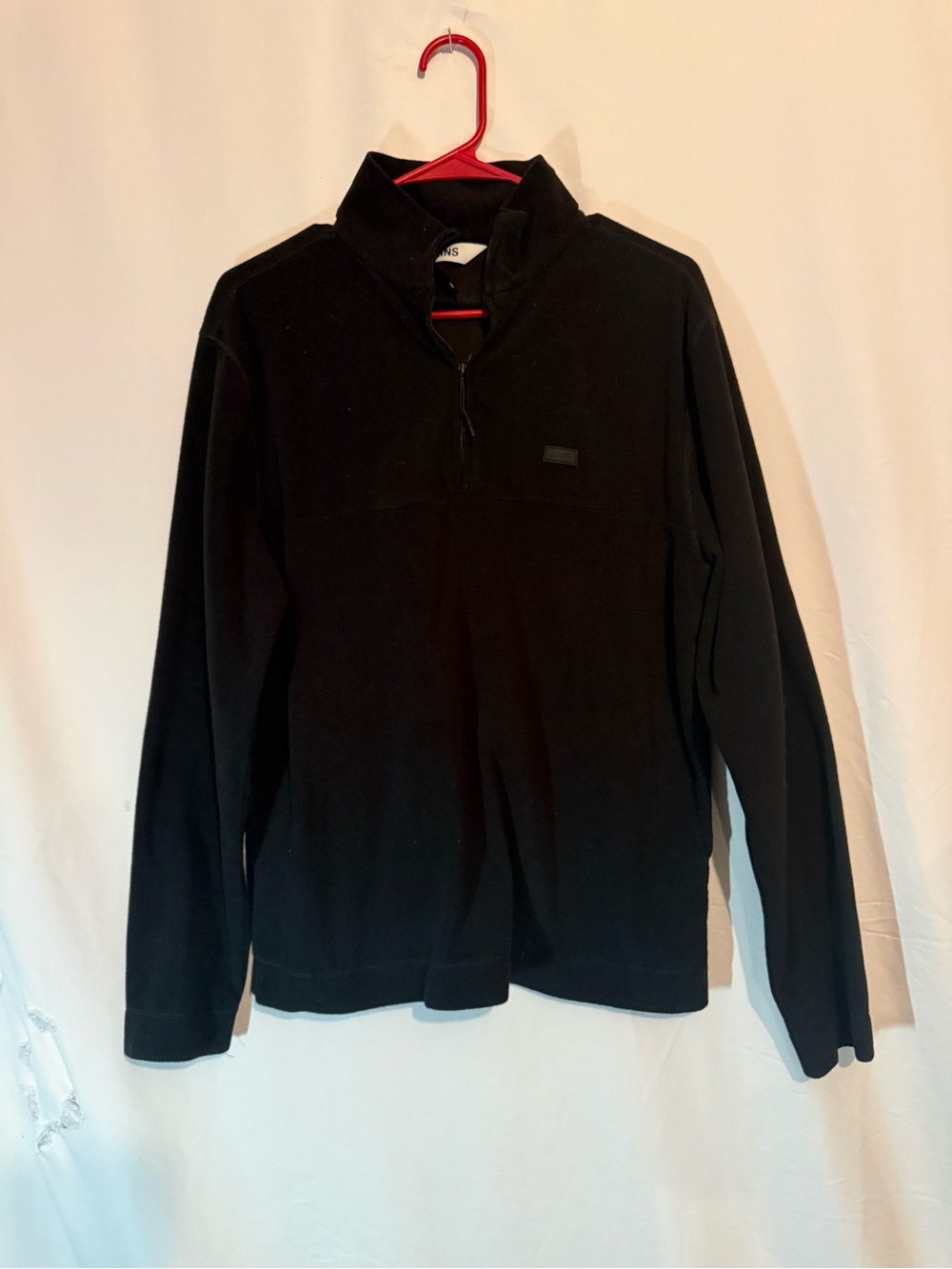 Rains Mens Quarter Zip Fleece Sweat Black Size S Pullover Minimalist Techwear